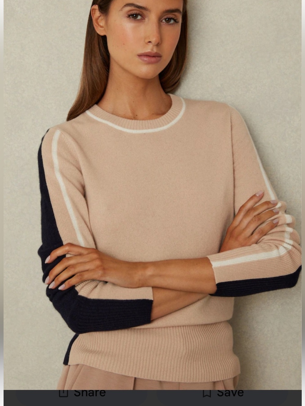 REISS Annie Wool Blend Colourblock Crew Neck Jumper